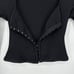 ZARA Ribbed Crop Top Square Scoop Neck Hook and Eye Long Sleeve Black 0085/473