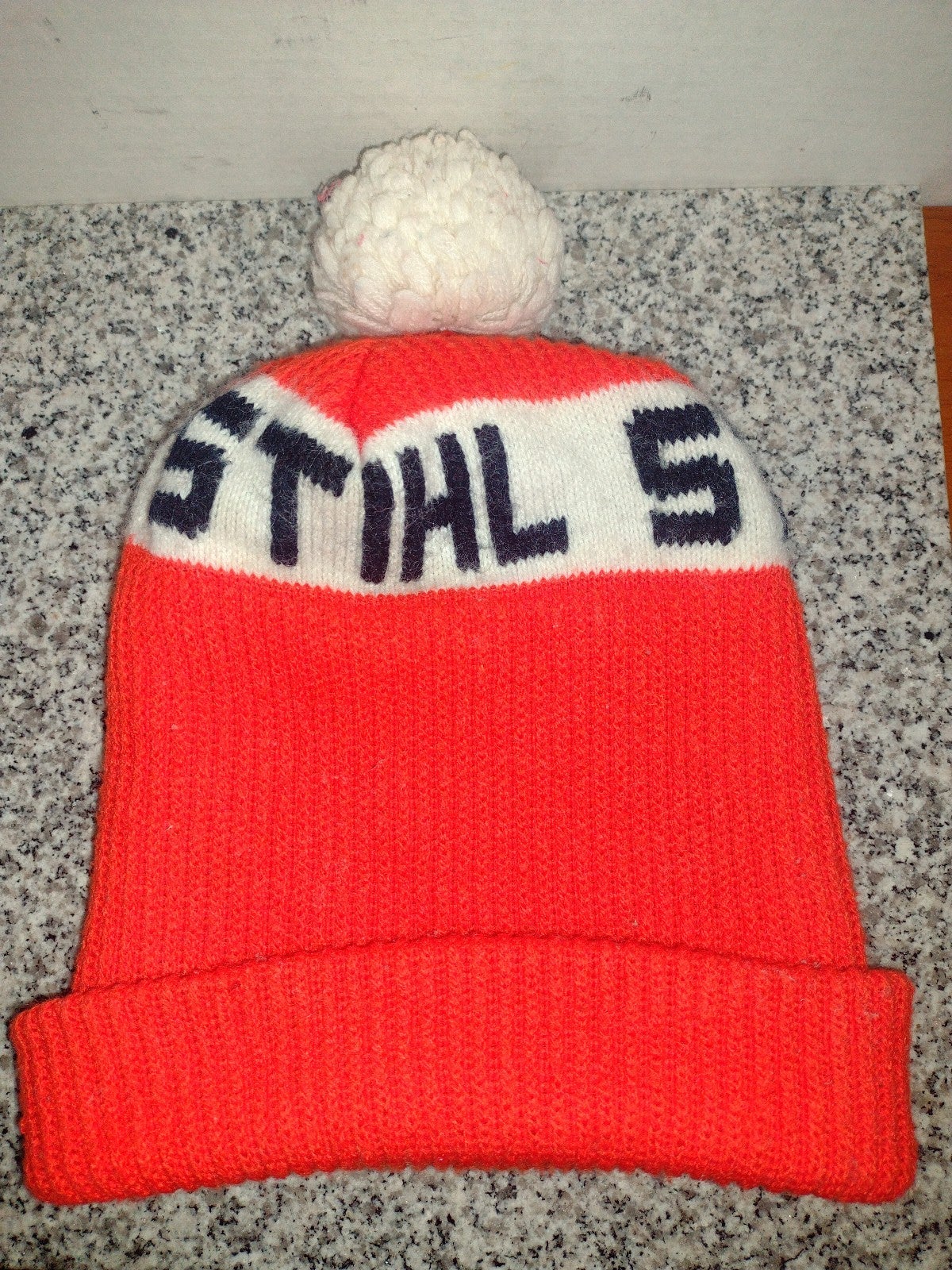 STIHL Chainsaw Orange Pom Hat. Vintage Wool Blend 60's-70's.
