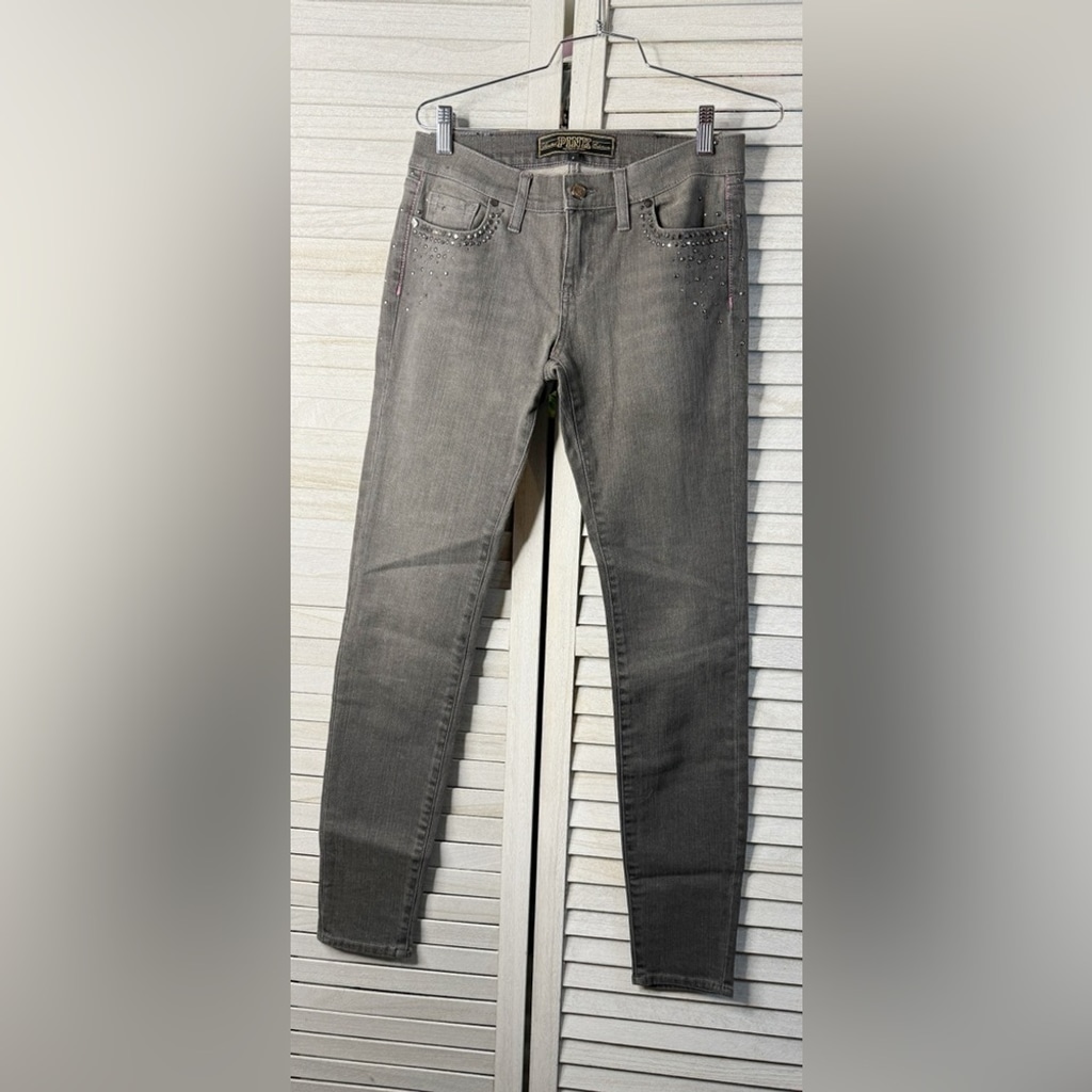 Pink By Vs Gray Denim Jeans with Embellished Details. Excellent condition. Size4