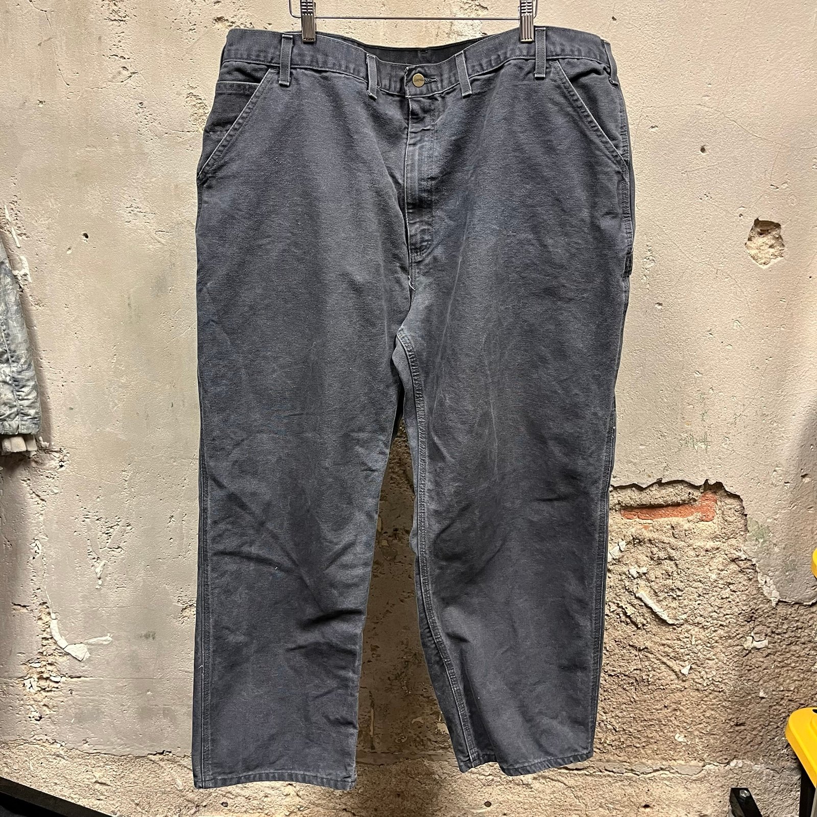 Carhartt Gray Straight Leg Workwear Outdoor Pants 44 44x29 Construction Farm