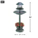 Plant Stand Solar-Lighted Birdbath and Planter
