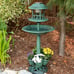 Plant Stand Solar-Lighted Birdbath and Planter