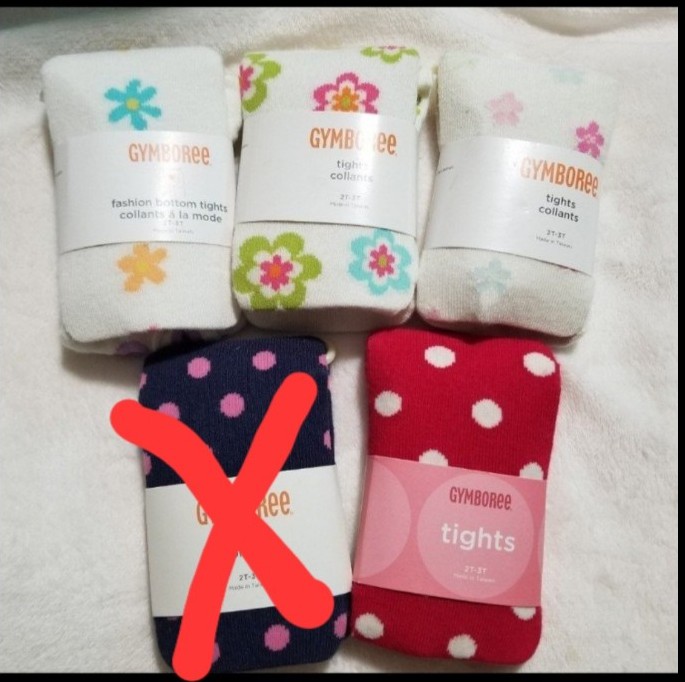 Gymboree lot of tights vintage lines all new all size 2t-3t 4 pairs tights