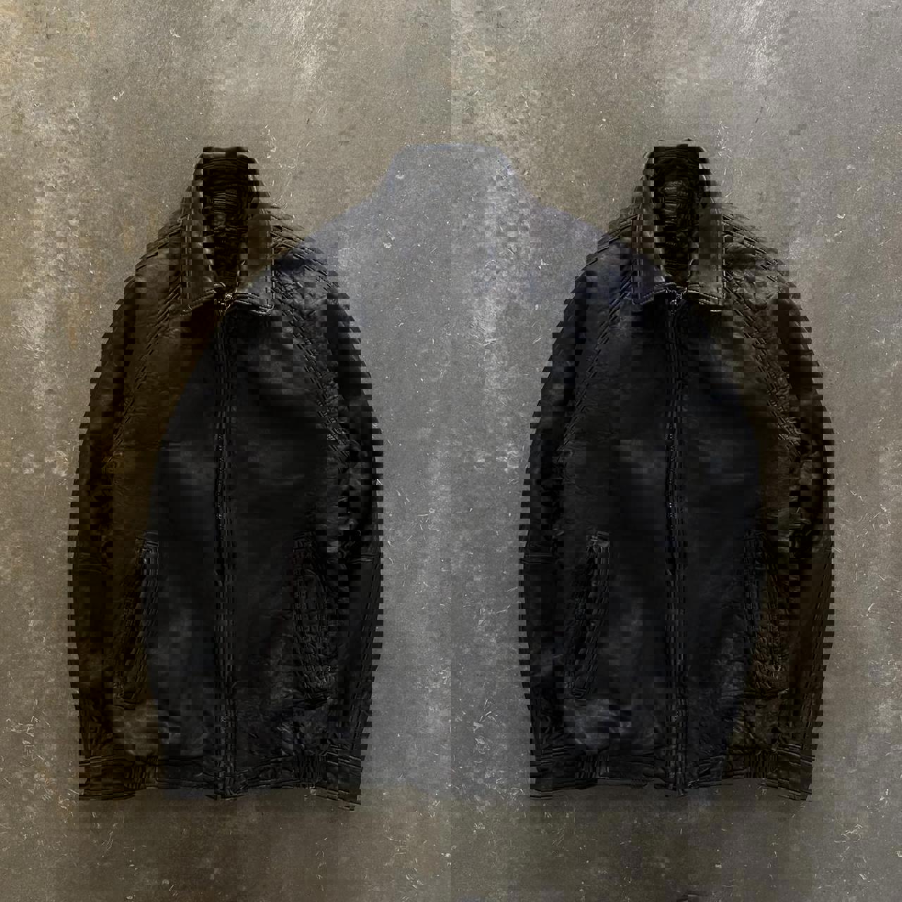 Crazy Vintage Y2K Leather Bomber Jacket