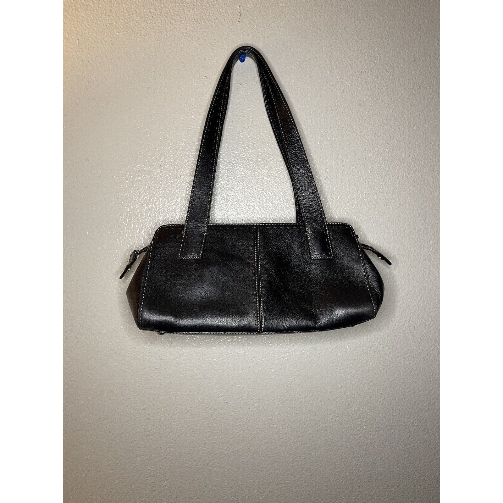Fossil Black Leather Shoulder Bag Vintage Small Y2K Purse