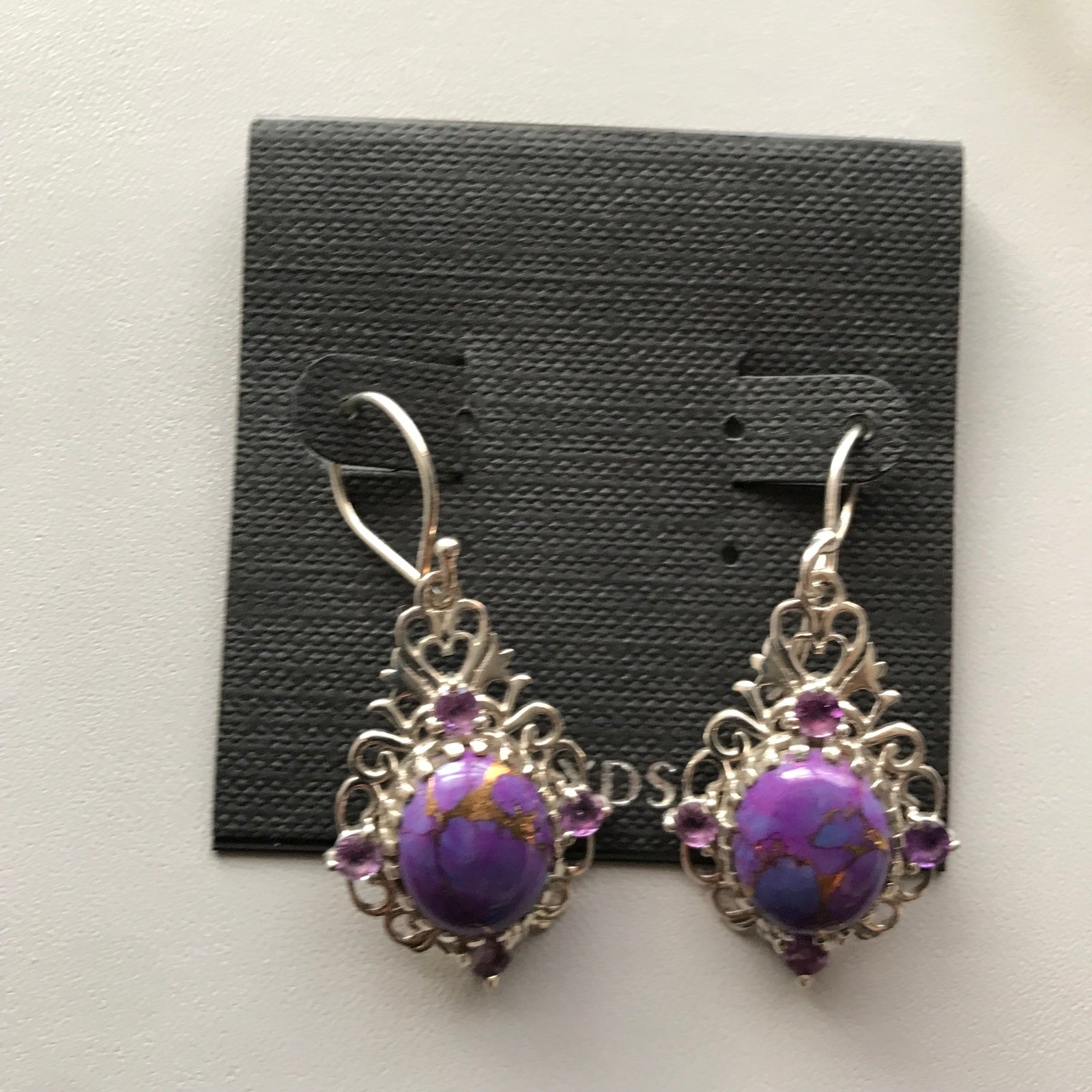 NWT JTYDS Purple Turquoise w/ Copper Veins & Amethyst Stones Sterling Silver