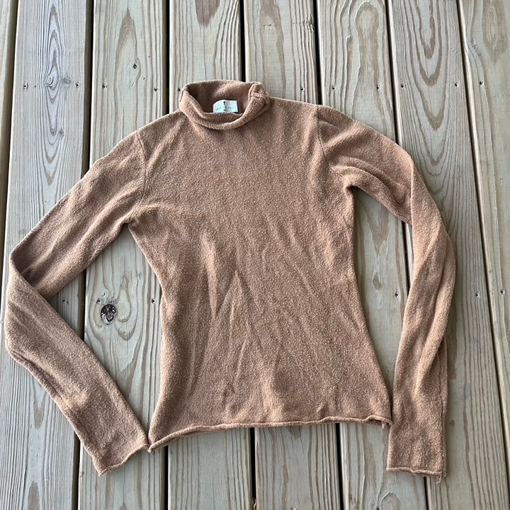 American Tall Womens Everyday Cowl neck Sweater in beige camel Medium Tall