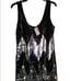 BB Dakota Rhinna Sequin Chevron Tank Slip Dress Size Small Black Silver NWT