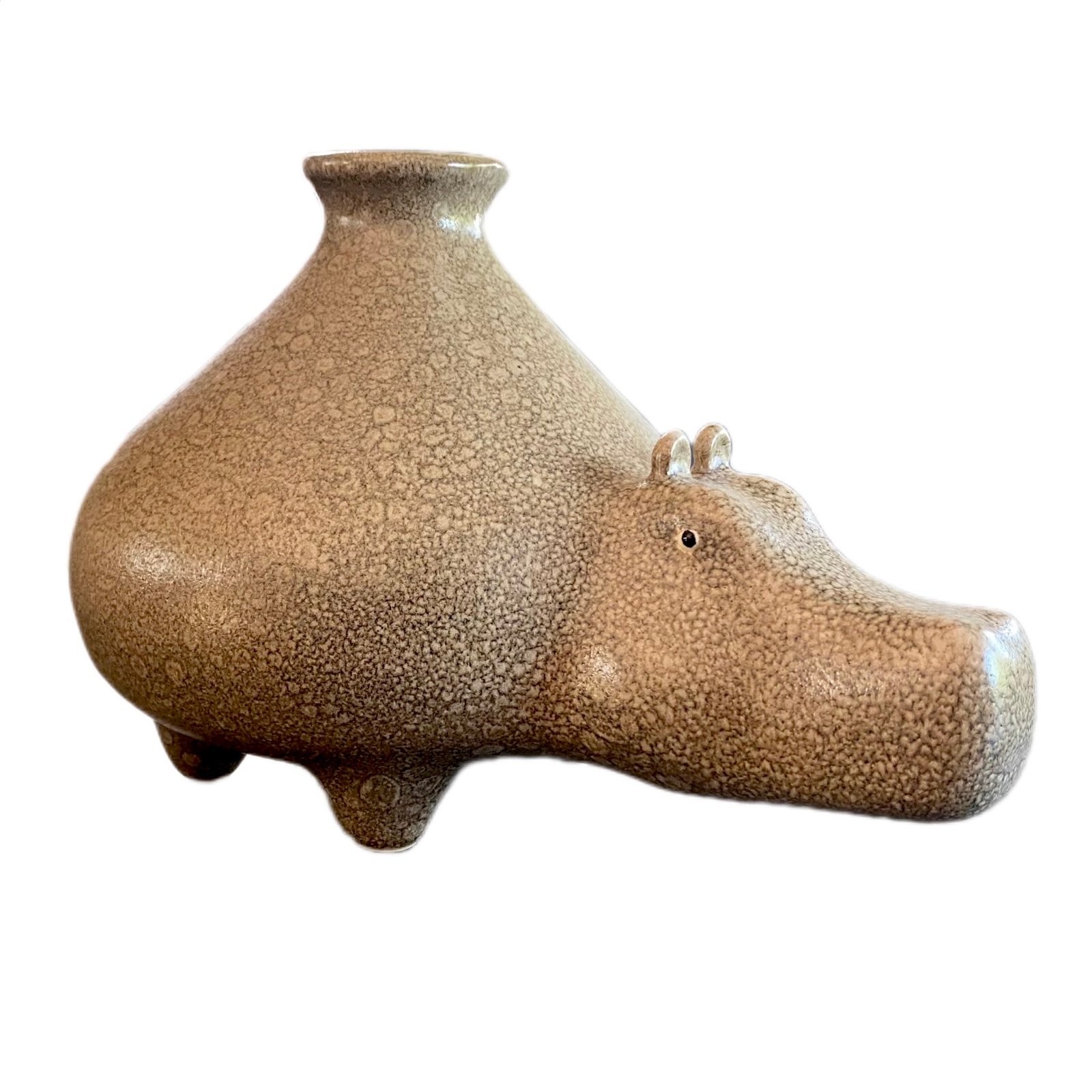 Vintage Rare Hippo Pottery Art Vase