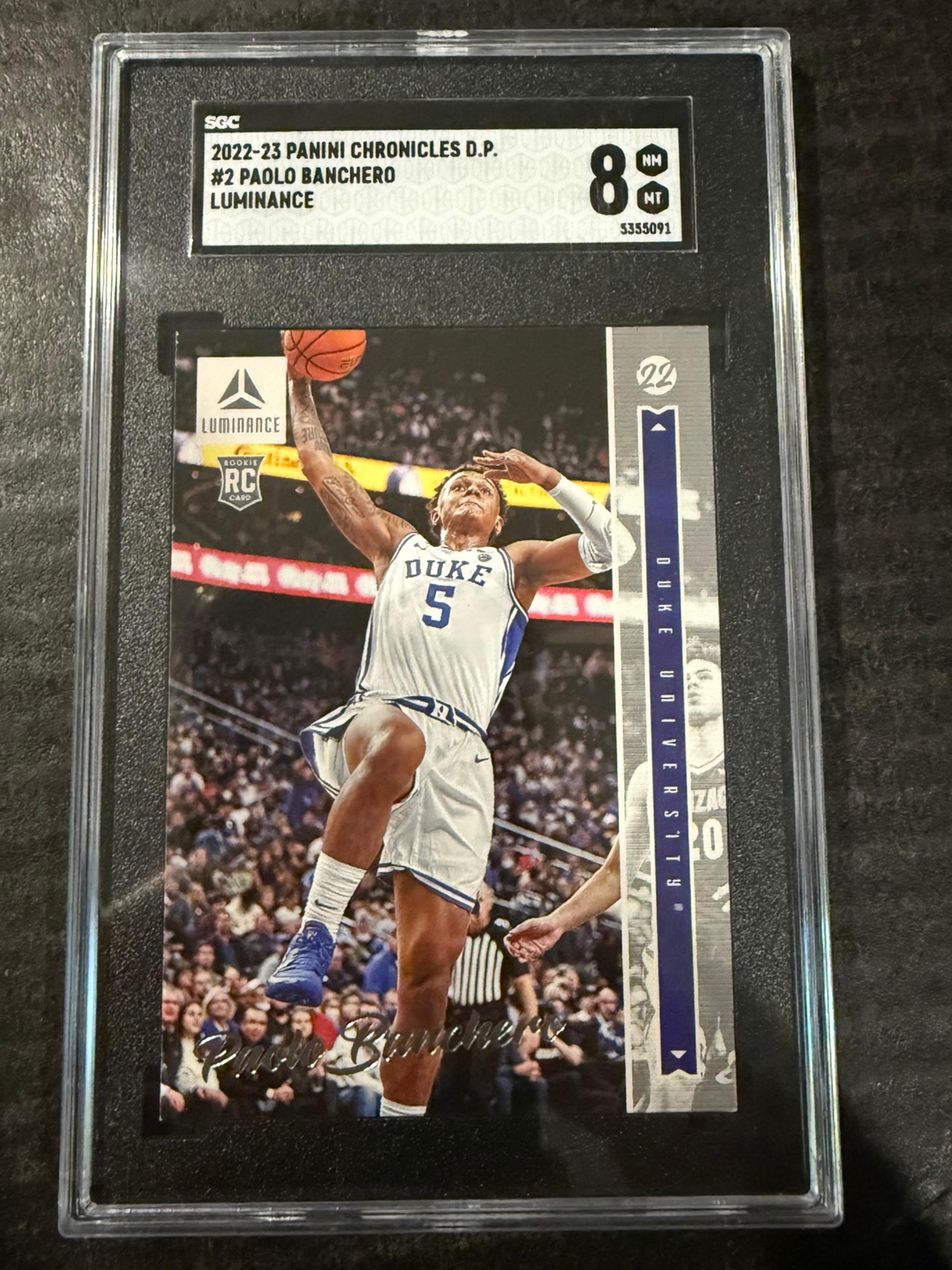 2022-23 Paolo Banchero Panini Chronicles Luminance Rookie SGC 8