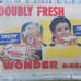 Vintage Double Fresh Wonder Bread Cardboard Store Sign