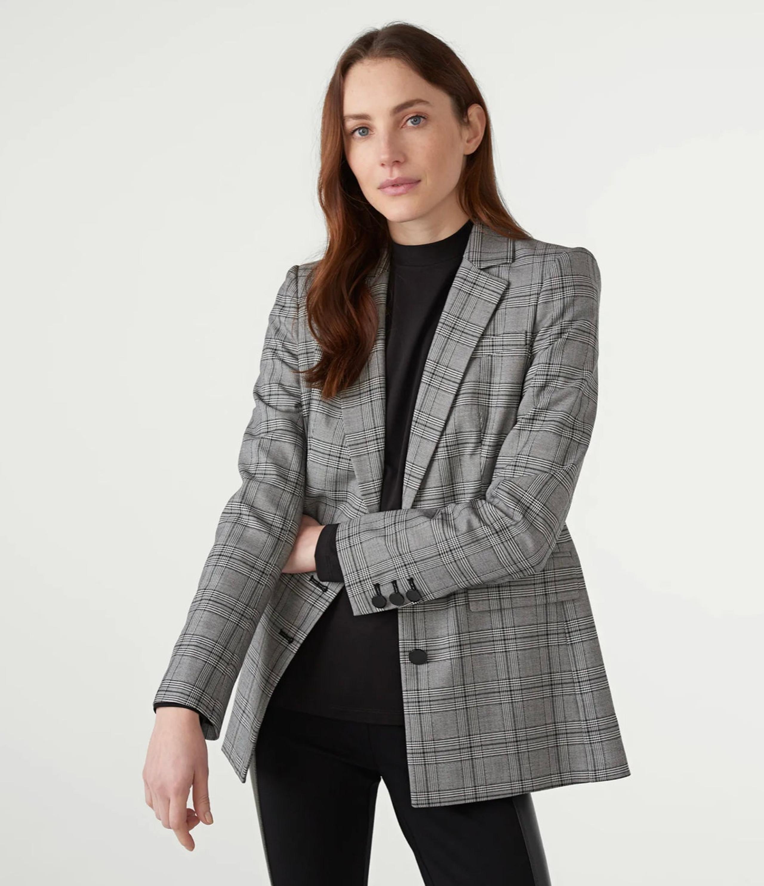 Halogen "Gingham" patterned blazer