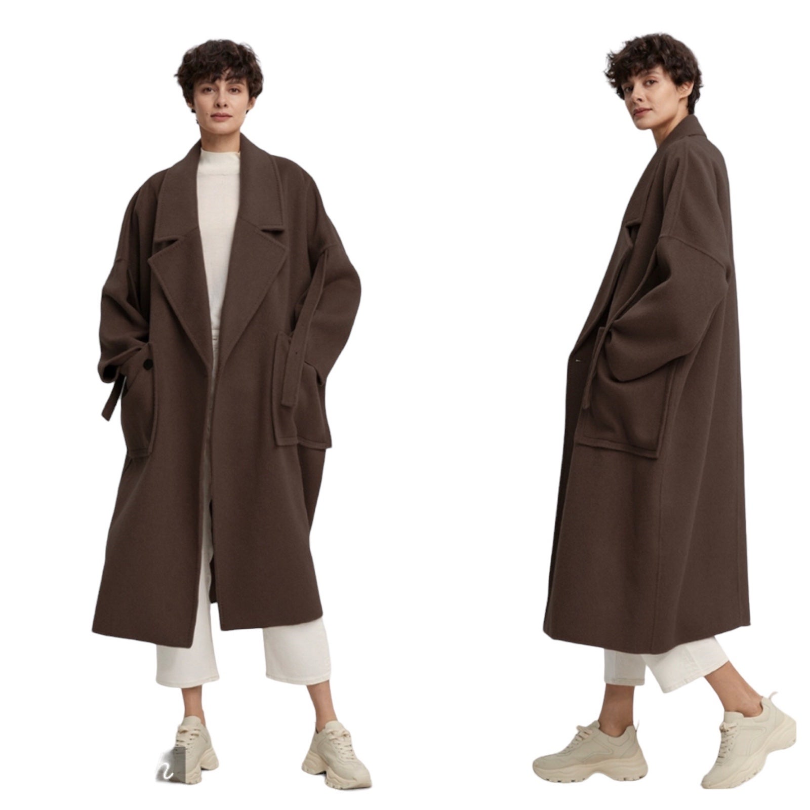Lattelier 100% Wool Cocoon Maxi Jacket Sz XXL