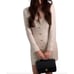 Gianni Bini Lissy Dress Tweed Long Sleeve Button Sequin Beige Preppy US 2 NWT