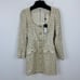 Gianni Bini Lissy Dress Tweed Long Sleeve Button Sequin Beige Preppy US 2 NWT