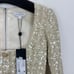 Gianni Bini Lissy Dress Tweed Long Sleeve Button Sequin Beige Preppy US 2 NWT