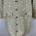 Gianni Bini Lissy Dress Tweed Long Sleeve Button Sequin Beige Preppy US 2 NWT
