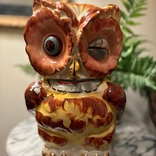 Mid Century 1940’s Shawnee Pottery Winking Owl Cookie Jar