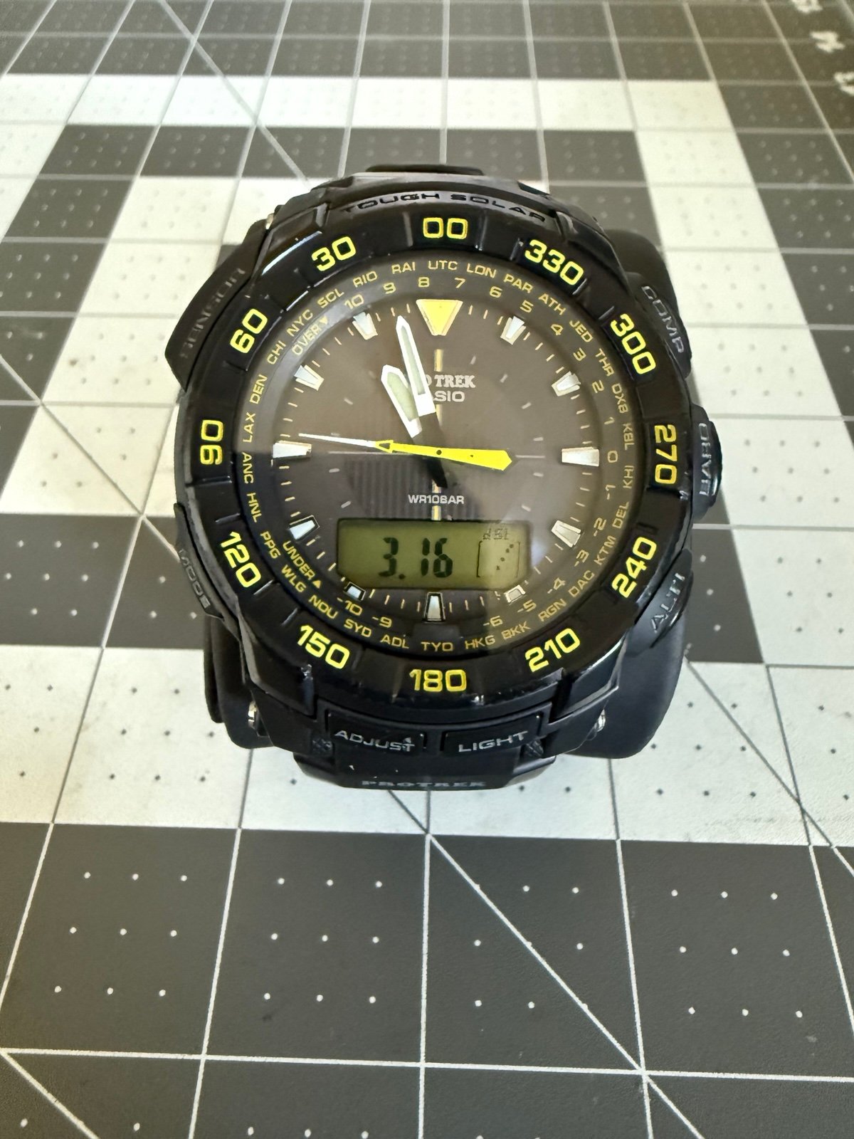 Japan Casio Solar Pro-Trek Digital&Analog Triple Sensor watch