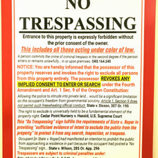 No Trespassing Sign, Oregon
