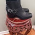Sam Edelman Leather Bellamie Boot Black Moto Western Ankle Boots Size 7M NEW!