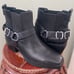 Sam Edelman Leather Bellamie Boot Black Moto Western Ankle Boots Size 7M NEW!