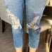 ✨Hollister raw hem distressed capri cropped blue jeans 7
