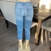 ✨Hollister raw hem distressed capri cropped blue jeans 7