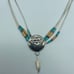 vintage native liquid silver turquoise buffalo bone heishi eagle concho necklace