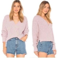 Free People Coco V-neck Twist Sweater S