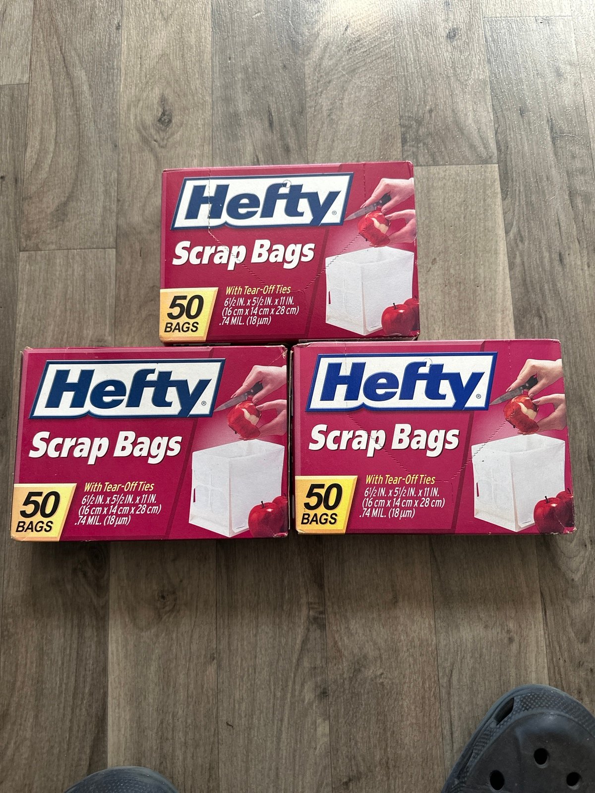Hefty Scrap Bags w/ Tear Off Ties - New 50 Bags - Discontinued Lot of 3