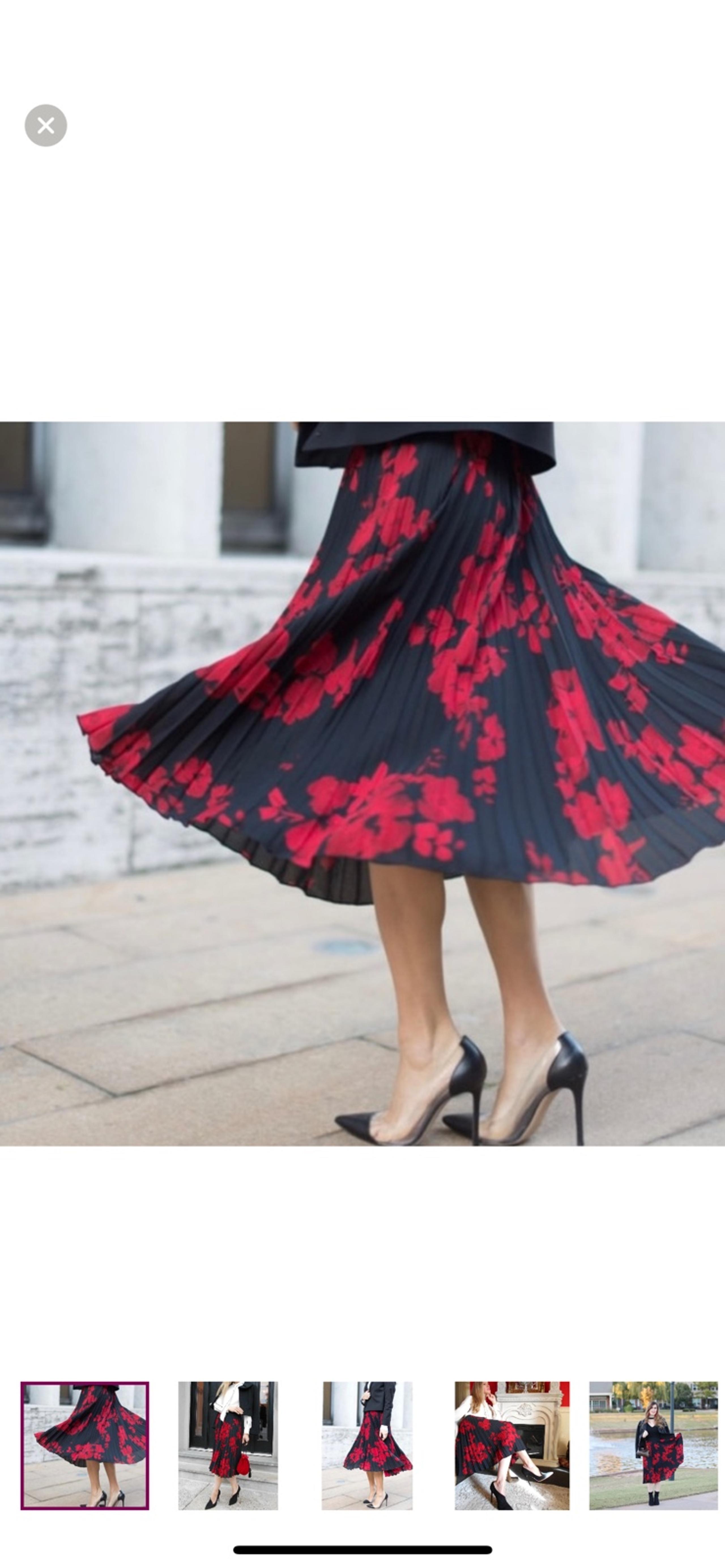 H&M Floral Pleated Skirt