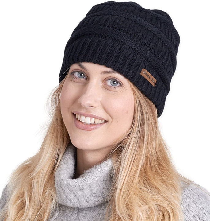 Brook + Bay Cable Knit Beanie Winter Hat for Women - Warm, Chunky, Soft Stretch,