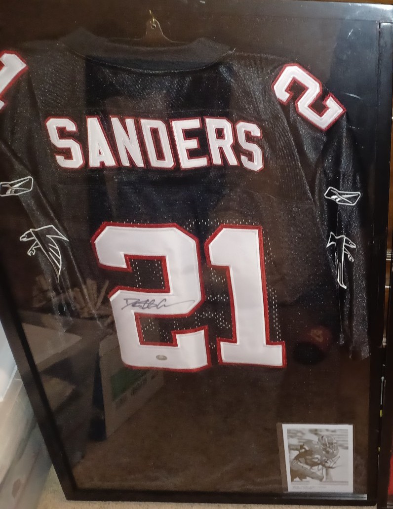 Autographed sanders game worn jersey