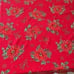 Vtg mid Century red rectangle Christmas tablecloth with poinsettias print