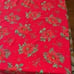 Vtg mid Century red rectangle Christmas tablecloth with poinsettias print