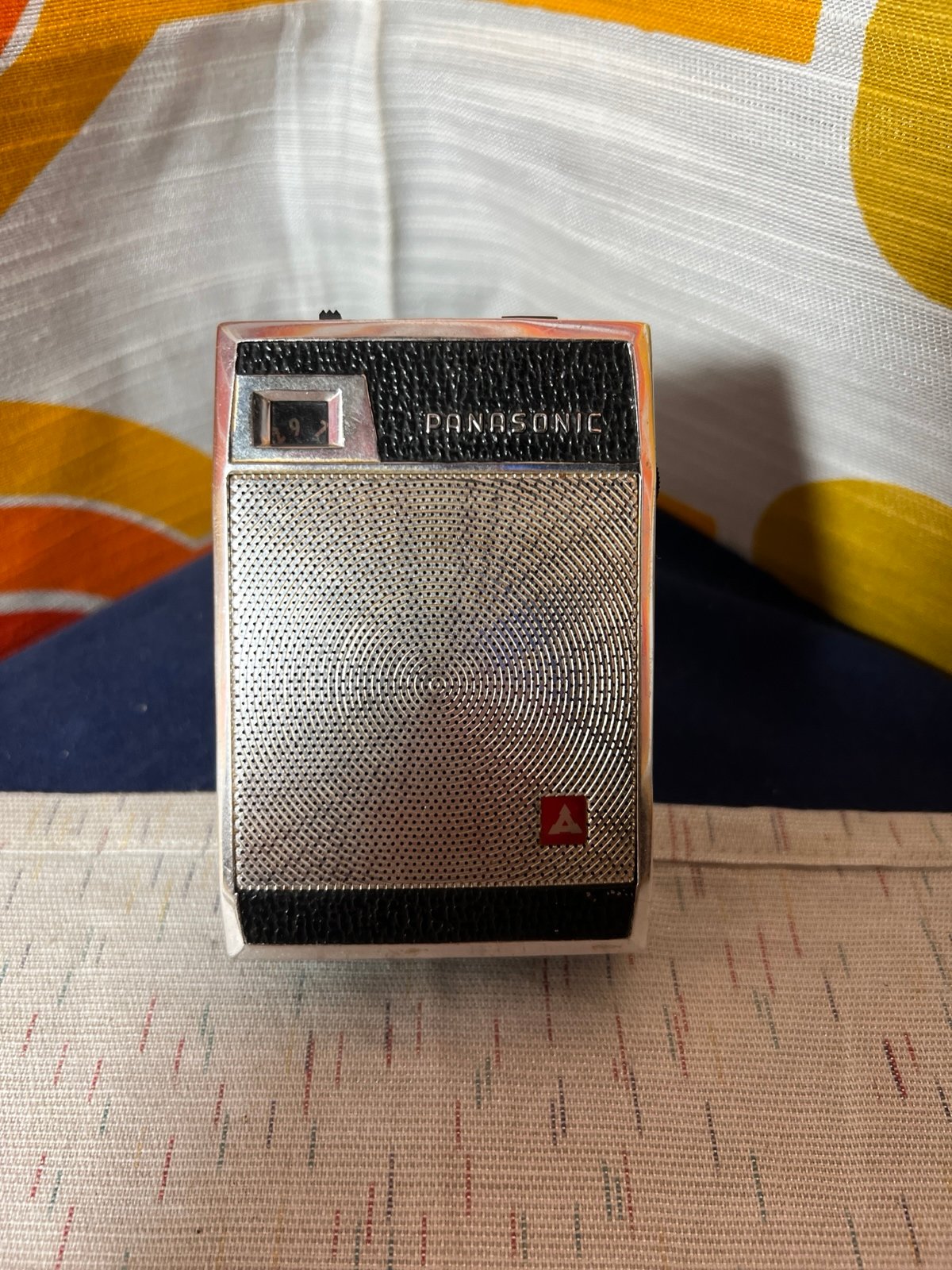 Vintage Panasonic Mini 6 Transistor Radio with Kickstand, Earbud, & Leather Case