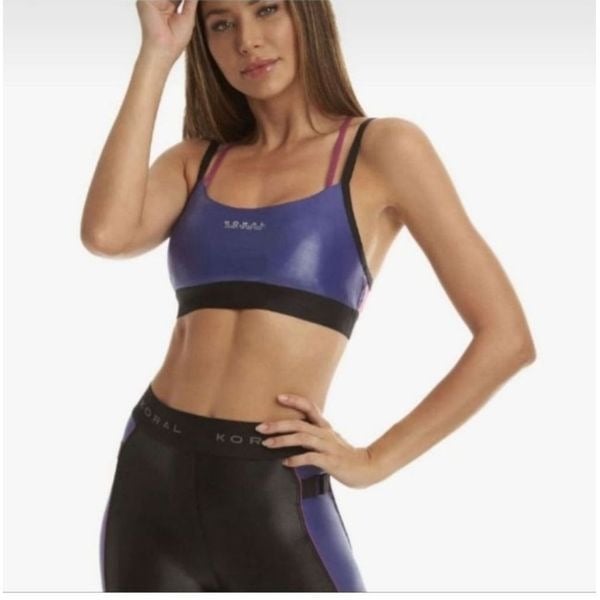 Koral Deck Infinity Sports Bra in Dark Iris