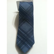 CALVIN KLEIN MENS NEW BLUE 61%VISCOSE 39%SILK SKINNY PLAID NECKTIE WIDTH:2
