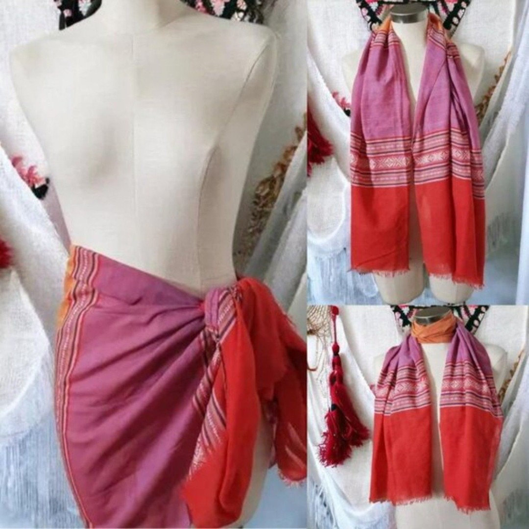 Multicolor Silk Vietnamese Hand Woven Artisan Cloth