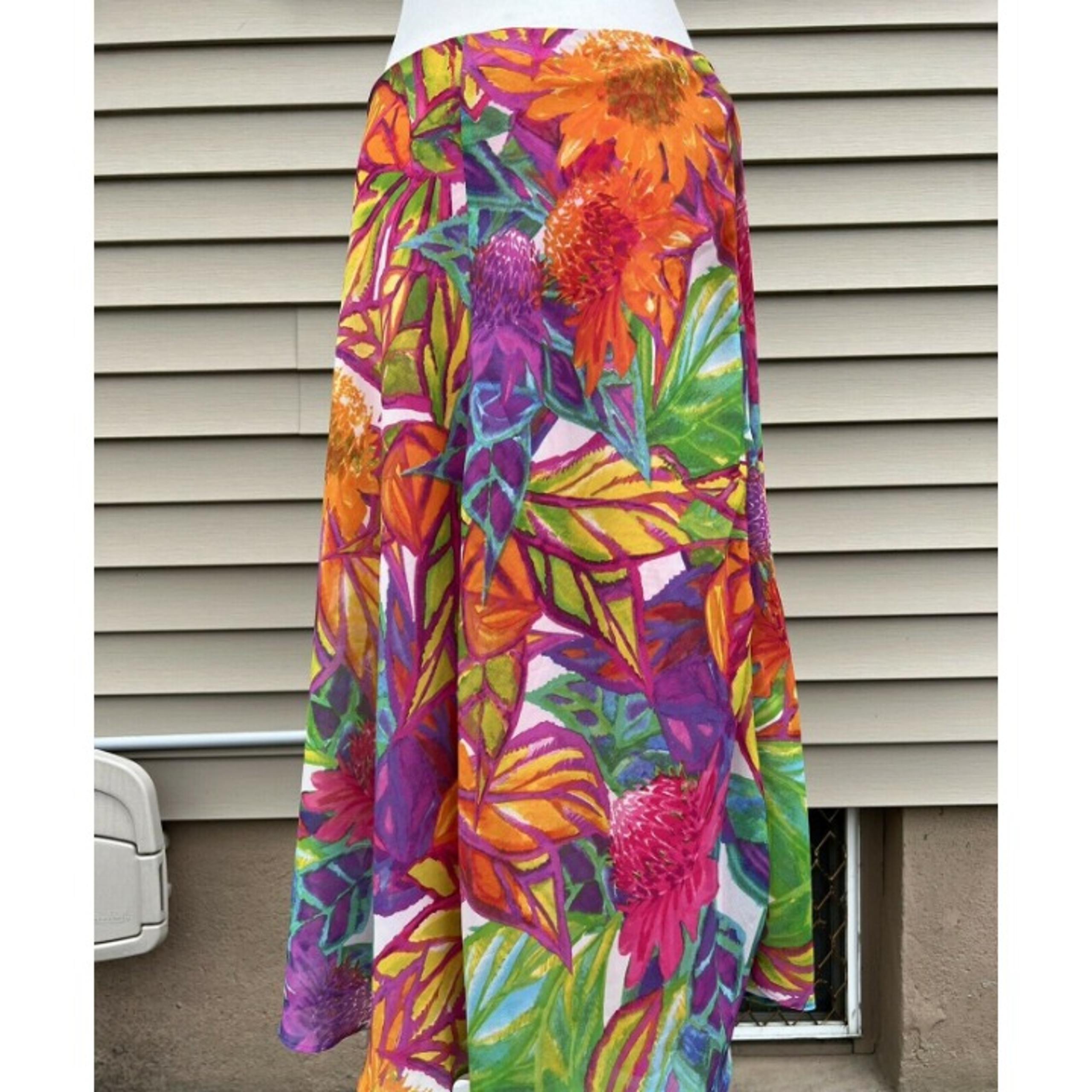 Ralph Lauren flower women skirt flare size 10 multicolored