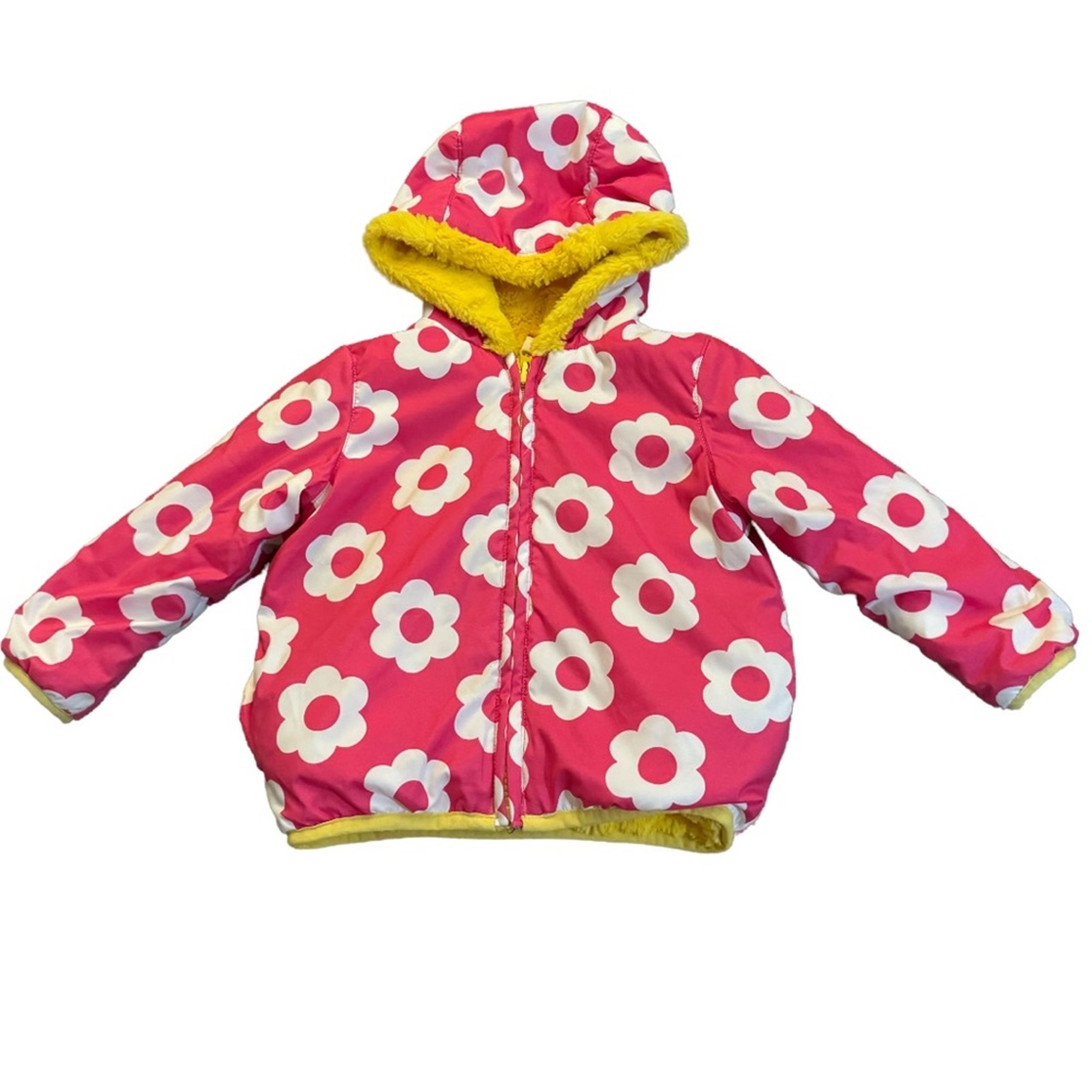 Hanna Andersson Flower Sherpa Reversible Jacket Size 18-24M
