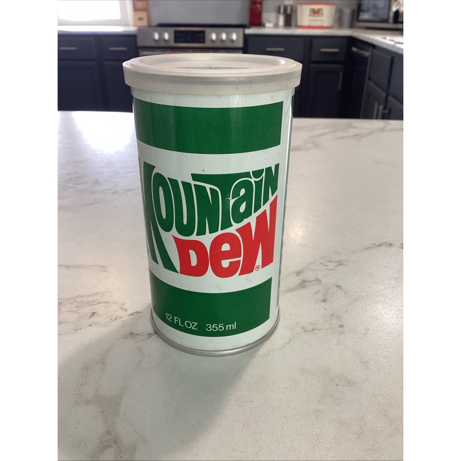 Vintage Sealed Mountain Dew Can Bank with T-Shirt