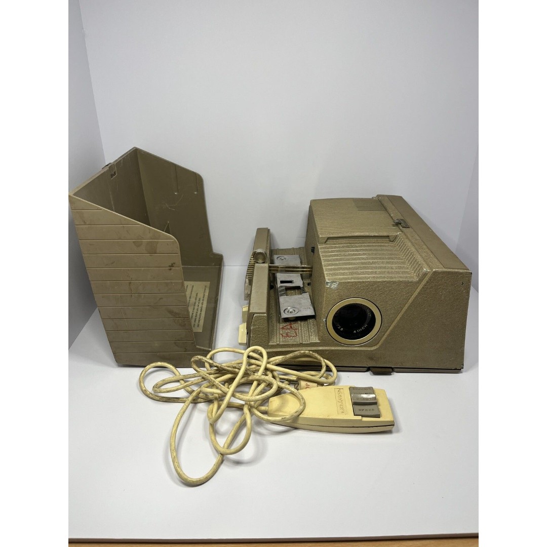 VINTAGE Sawyer's 500-R Slide Projector w/ power cord, remote, loaders & Box