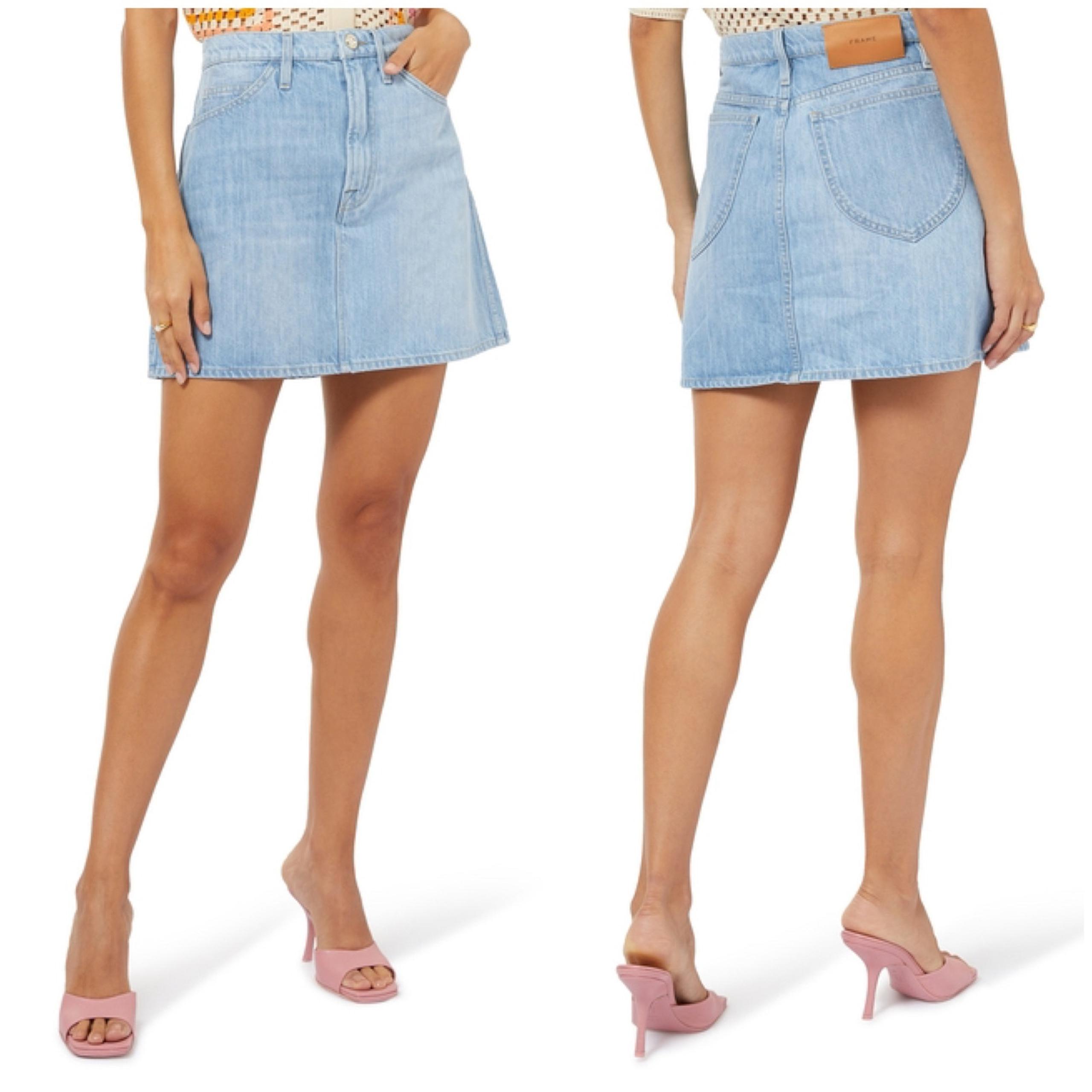 Frame Light Blue "Turin" Denim Le Italien Mini Skirt Women's 24