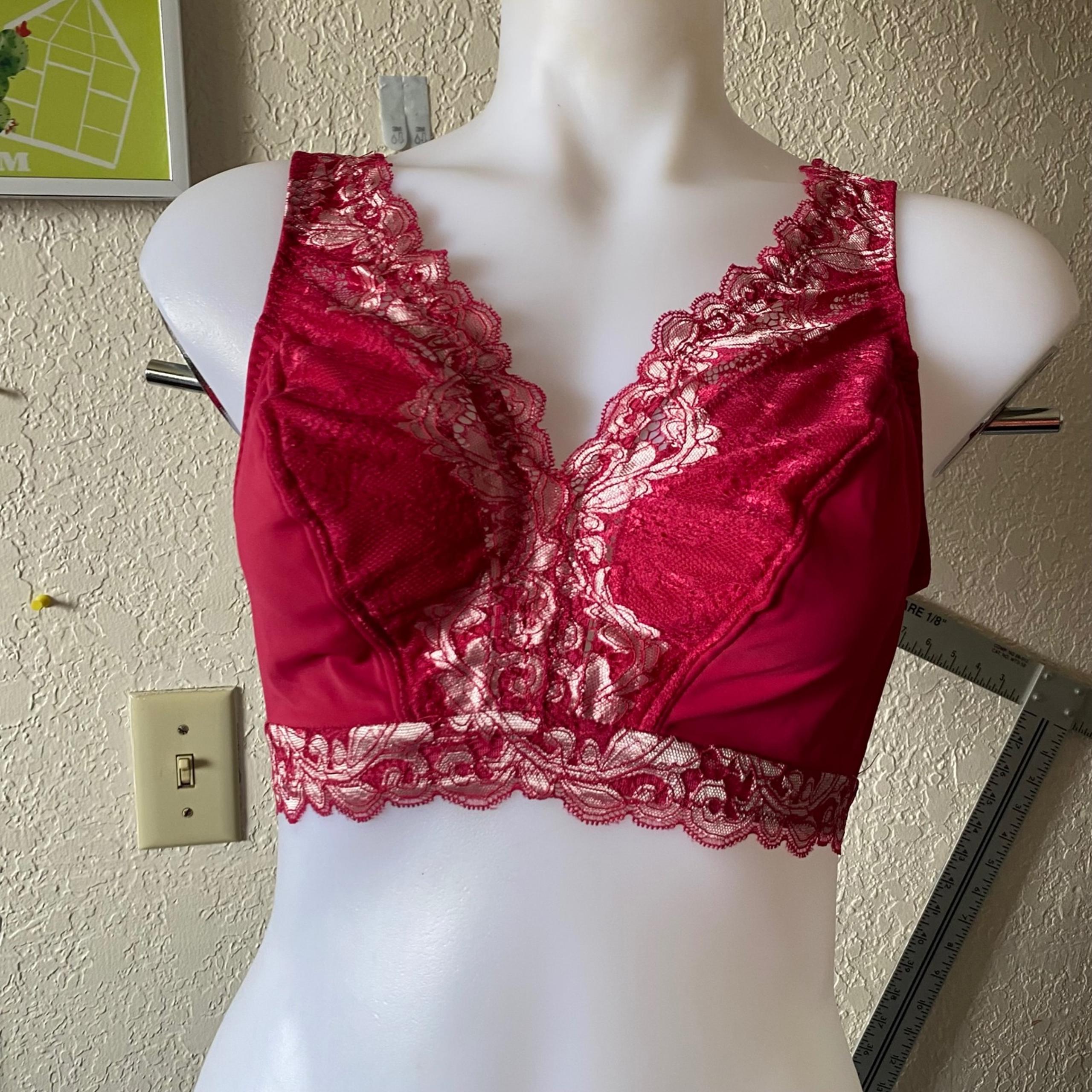 Set of 2 Breezies Lace Comfort Bra M Medium Pink and Orange Wireless
