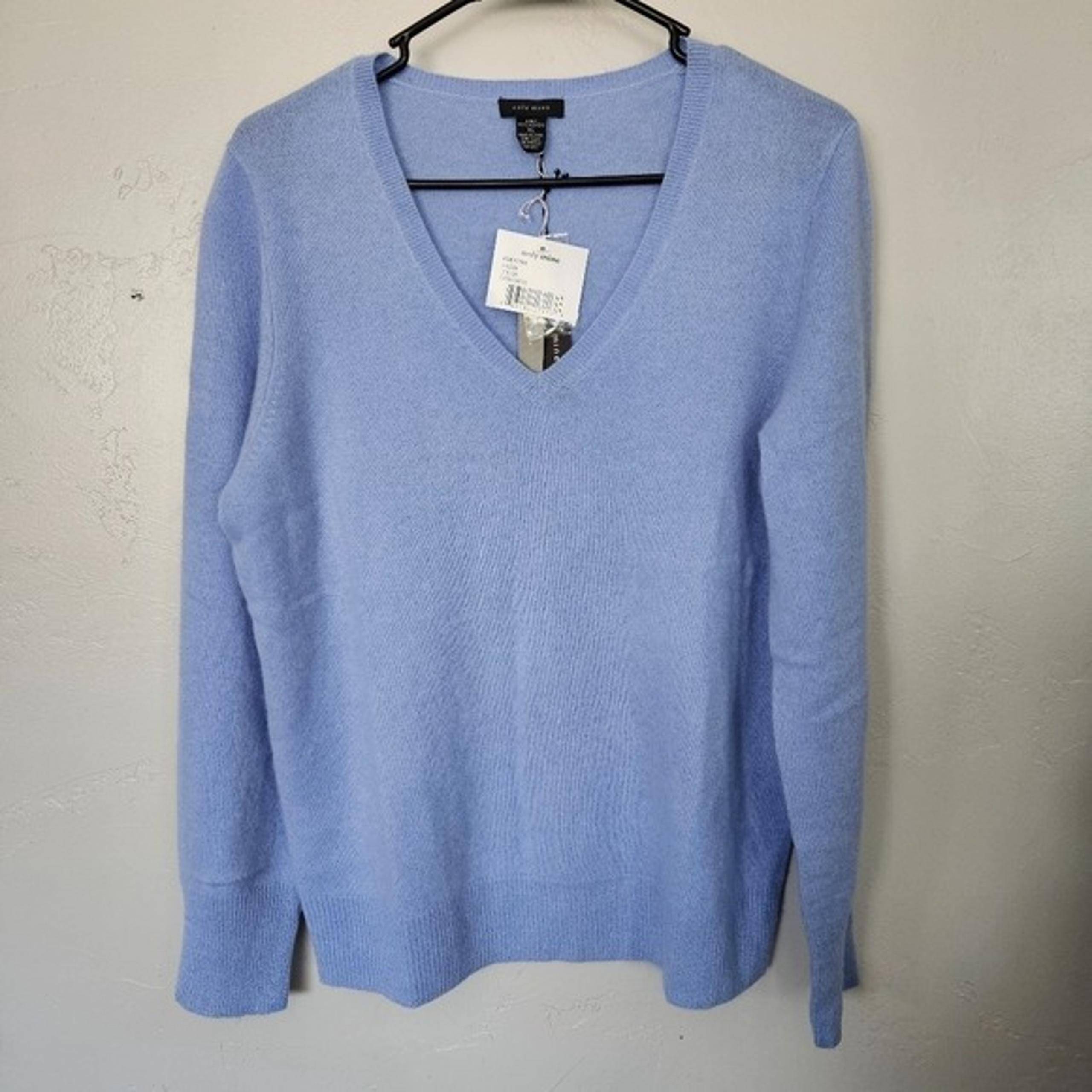 Only Mine NWT Women's XL Soft Blue 100% Cashmere Knit Sweater 2 Ply Light Fall