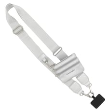 Clip & Go Phone Purse Crossbody Strap Zippered Pouch Silver