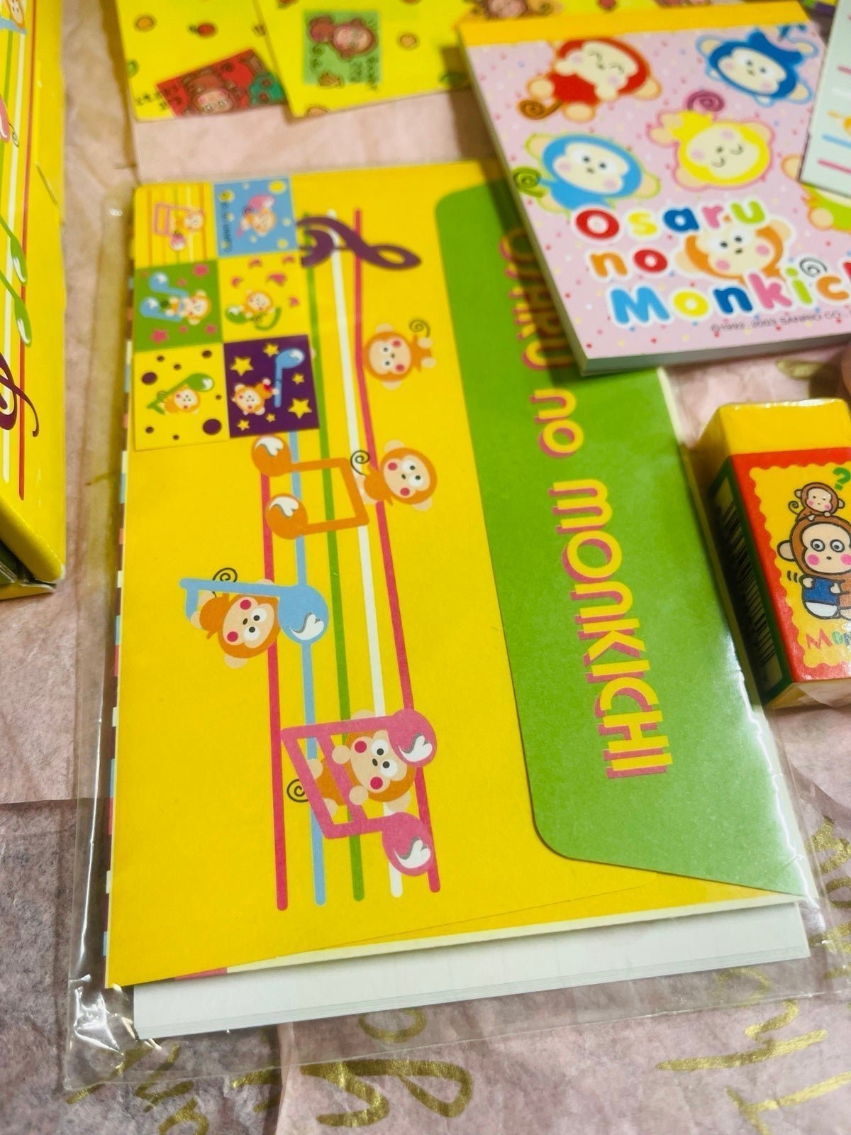 CHUPPIES AND 2003 OSARU NO MONKICHI RARE STATIONERY TRINKETS SET