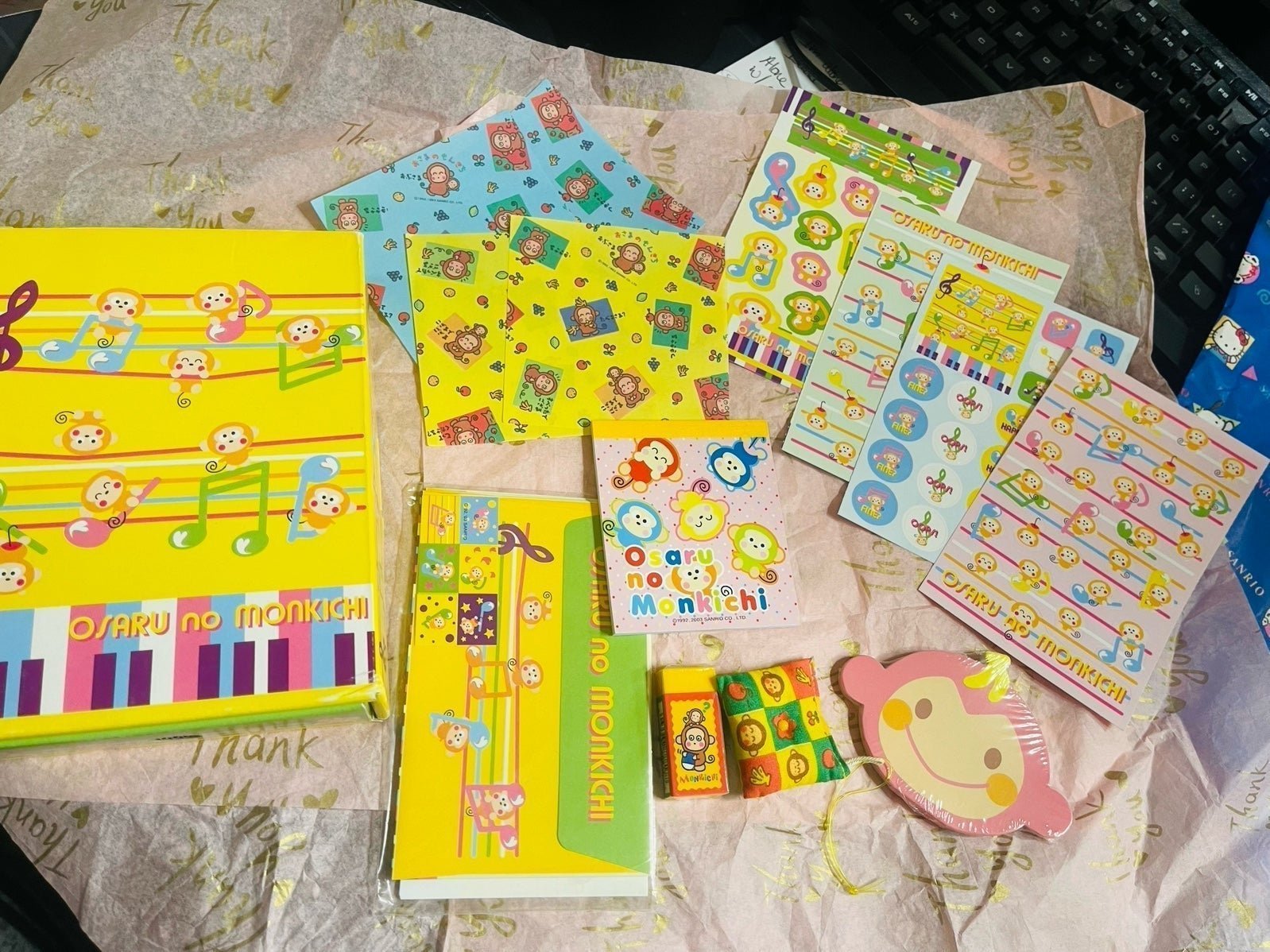 CHUPPIES AND 2003 OSARU NO MONKICHI RARE STATIONERY TRINKETS SET